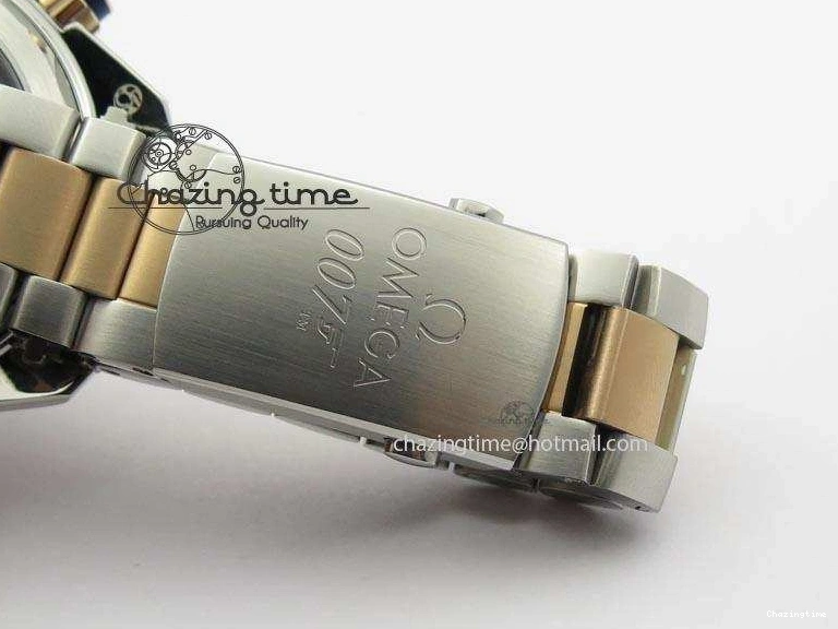 1224 FlexibleFit Seamaster Professional Chrono SS RG Blue Ceramic Blue Dial On SS RG Bracelet A 8211